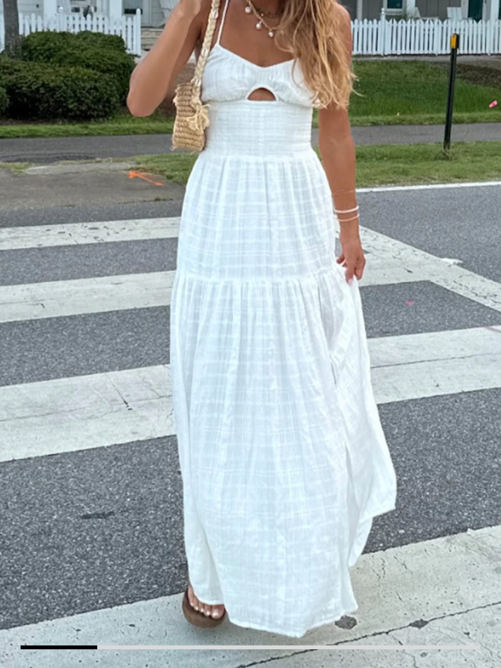 L*Space White Maxi Dress With Front Cutout New Never Worn No Tags